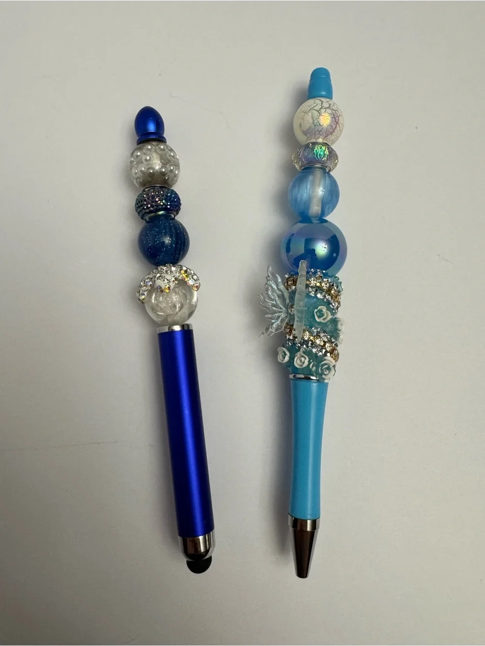 Beaded Blue Decorative Pen and Stylus Set